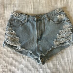 Distressed Denim Women Shorts